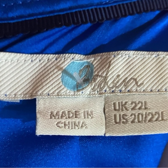 Bodin Nancy Lace Blue Sheath Midi Dress with V-Neck and Short Sleeves US 20/22 L - Picture 8 of 10